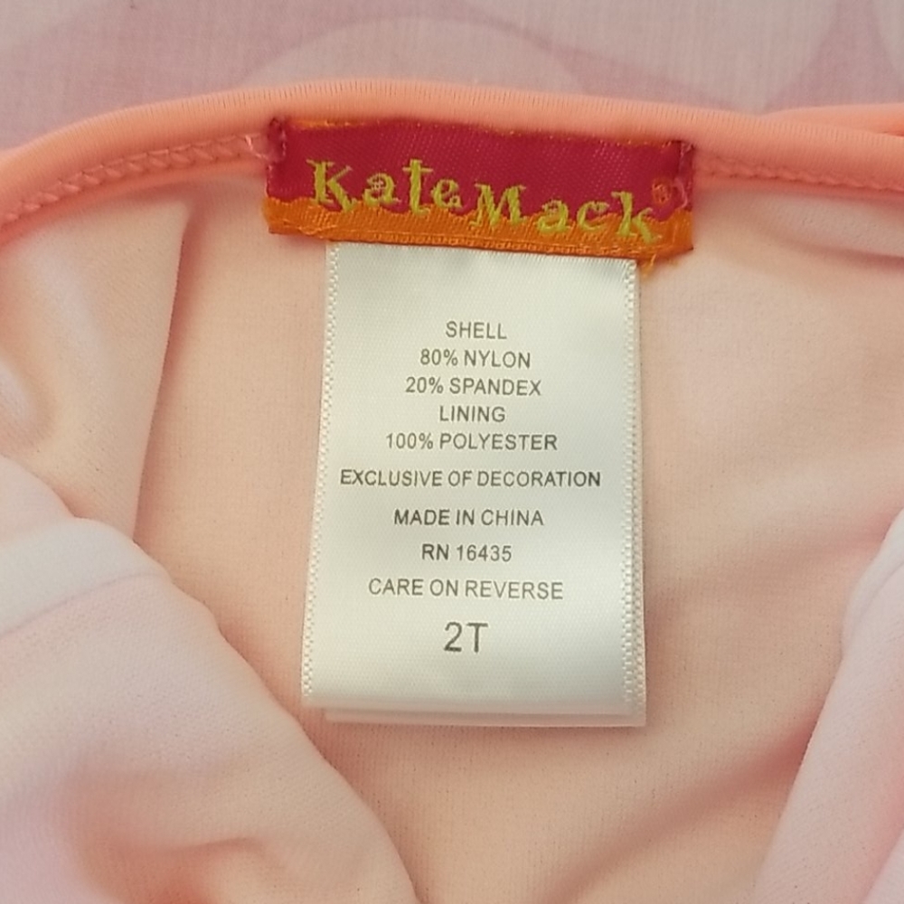 NWT Kate Mack Coral Halter 1 Piece Swimsuit Sz 2T - Picture 9 of 14